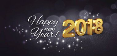 Mutlu yıllar 2018 tebrik kartı.