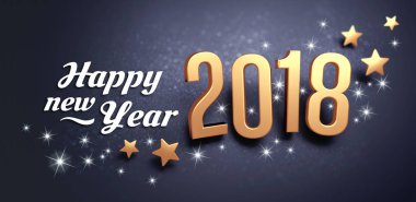 Mutlu yıllar 2018 tebrik kartı.