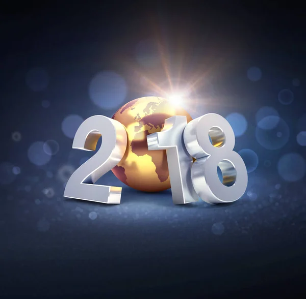 全球2018新年贺卡符号 — 图库照片
