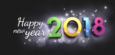 Mutlu yeni yıl 2018 neşeli tebrik kartı