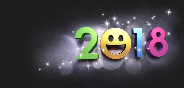 Datum 2018 radostné symbol pro blahopřání — Stock fotografie