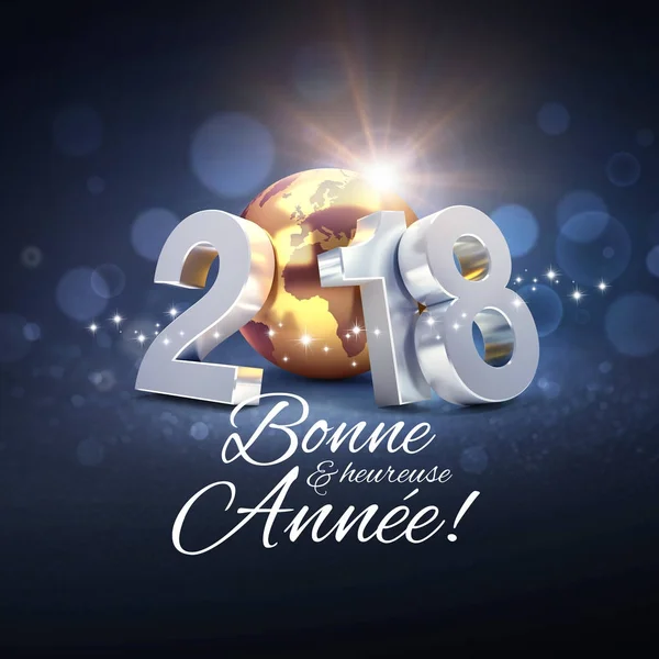 프랑스에서 새 해 2018 인사말 카드 — 스톡 사진