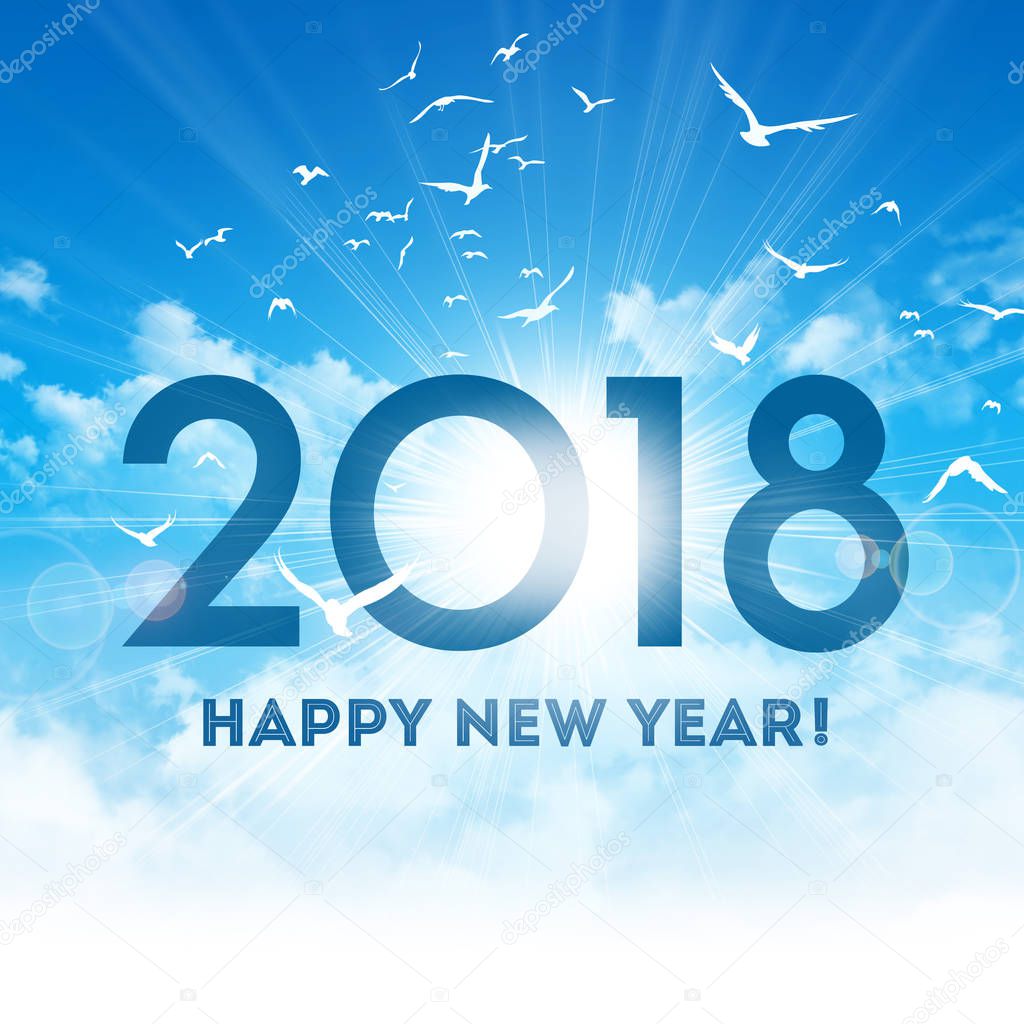 Happy New Year 2018 Greeting card
