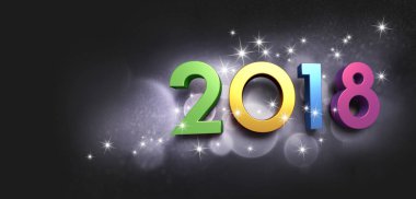 Mutlu yeni yıl 2018 neşeli tebrik kartı