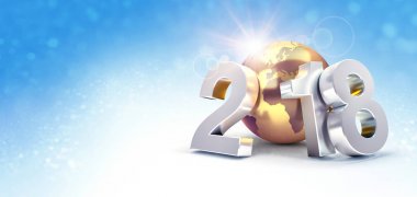 Mutlu yeni yıl 2018 dünya çapında tebrik kartı