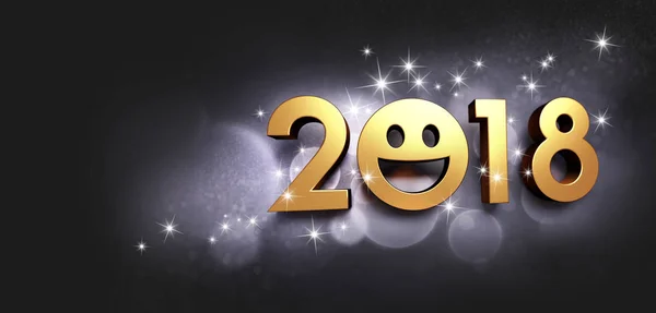 Szczęśliwego nowego roku 2018 uśmiechający się w kartki — Zdjęcie stockowe