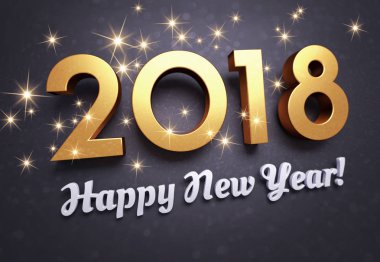 Mutlu yıllar 2018 tebrik kartı.