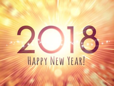 Mutlu yıllar 2018 tebrik kartı.