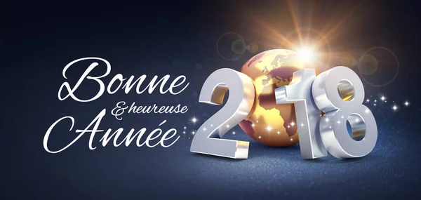 Nový rok 2018 blahopřání ve francouzštině — Stock fotografie