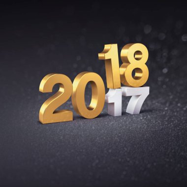 Yeni yıl için altın tarihi 2018 kavramı