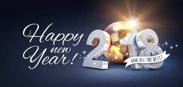 Feliz Ano Novo 2018 Cartão de felicitações para todos os melhores — Fotografia de Stock