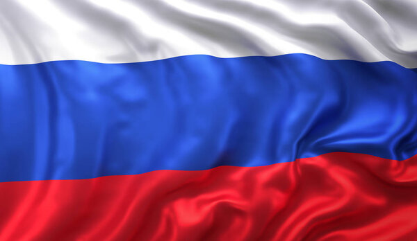 Флаг России, размахивающий на ветру