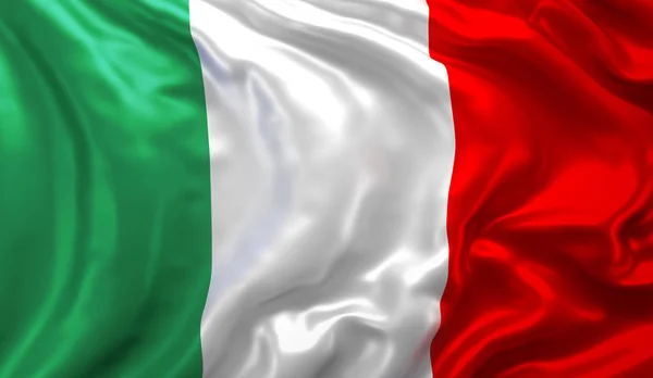 Bandeira italiana acenando ao vento — Fotografia de Stock