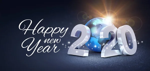 Dünya çapında Yeni Yıl 2020 Kutlama Kartı — Stok fotoğraf