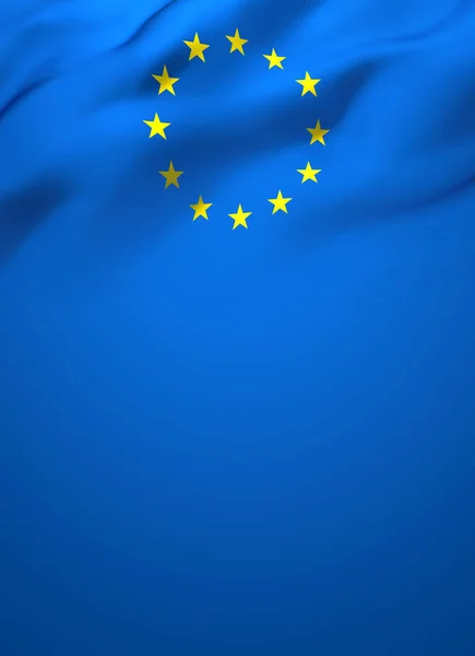 Vlajka Evropy Evropská Unie Vlaje Větru Pozadí Celé Stránce Brožura — Stock fotografie