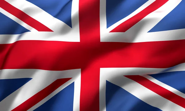 Flag United Kingdom Great Britain Blowing Wind Full Page British — Stock Photo, Image