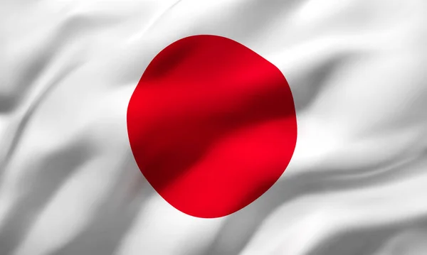 Die Flagge Japans Weht Wind Ganzseitige Japanische Flagge Illustration — Stockfoto