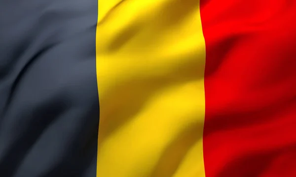 Belgien Italien Som Blåser Vinden Helsida Belgisk Flagga Illustration — Stockfoto