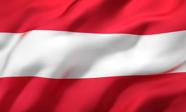 Flag Austria Blowing Wind Full Page Austrian Flying Flag Illustration — Stock Photo, Image