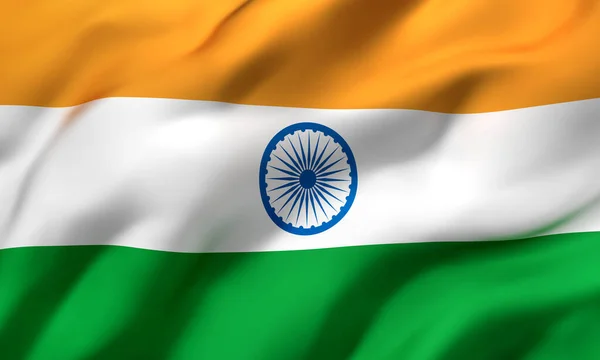 바람에 날리는 인도의 국기가 — 스톡 사진