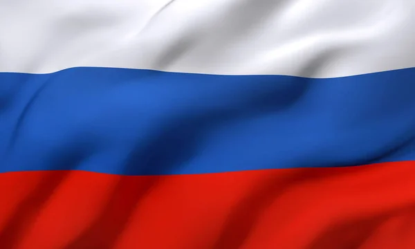 Ruská Vlajka Vlála Větru Celá Stránka Ruská Vlajka Ilustrace — Stock fotografie