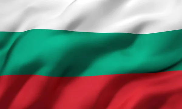 Vlag Van Bulgarije Waait Wind Volledige Pagina Bulgaarse Vlag Illustratie — Stockfoto