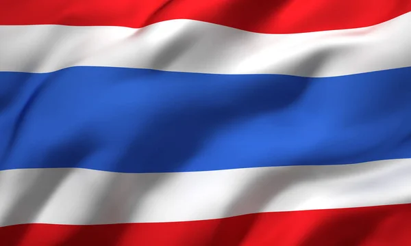 Flag Thailand Blowing Wind Full Page Thai Flying Flag Illustration — Stock Photo, Image