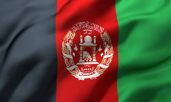Flaga Afganistanu Wisi Wietrze Pełna Strona Afgańskiej Flagi Ilustracja — Zdjęcie stockowe