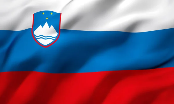 Flag Slovenia Blowing Wind Full Page Slovenian Flying Flag Illustration — Stock Photo, Image