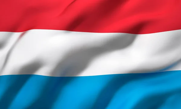 Flag Luxembourg Blowing Wind Full Page Luxembourg Flying Flag Illustration — Stock Photo, Image