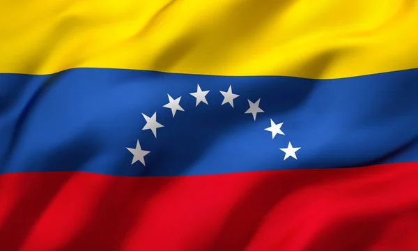 Vlag Van Venezuela Waait Wind Volledige Pagina Venezolaanse Vlag Illustratie — Stockfoto