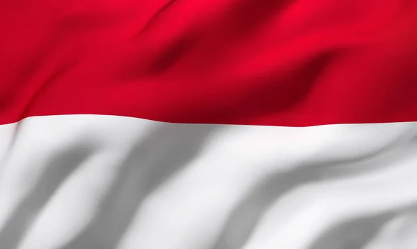 Bandera Indonesia Soplando Viento Página Completa Bandera Indonesia Ilustración — Foto de Stock