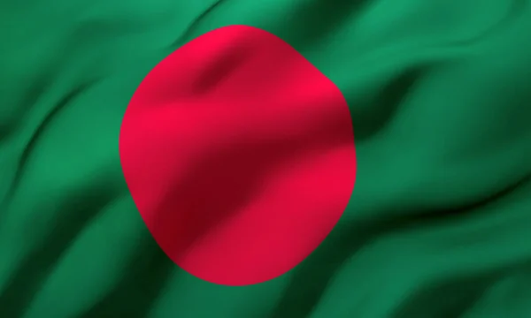 Bandeira Bangladesh Soprando Vento Página Inteira Bandeira Voadora Bengali Ilustração — Fotografia de Stock