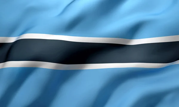 Die Flagge Botswanas Weht Wind Botswana Zeigt Flagge Illustration — Stockfoto