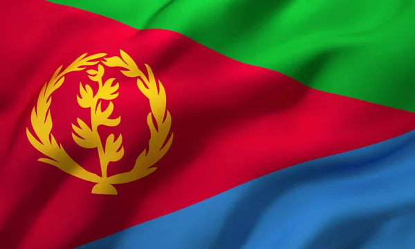 Vlag Van Eritrea Waait Wind Volledige Pagina Eritrese Vlag Illustratie — Stockfoto