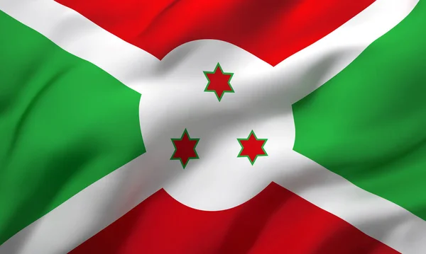 Bandeira Burundi Soprar Vento Página Inteira Bandeira Voadora Burundiana Ilustração — Fotografia de Stock