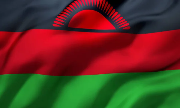 Bandeira Malawi Soprar Vento Bandeira Voadora Malawian Página Inteira Ilustração — Fotografia de Stock