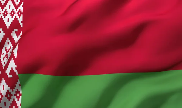 Bandeira Bielorrússia Soprando Vento Bandeira Bielorrussa Página Inteira Ilustração — Fotografia de Stock