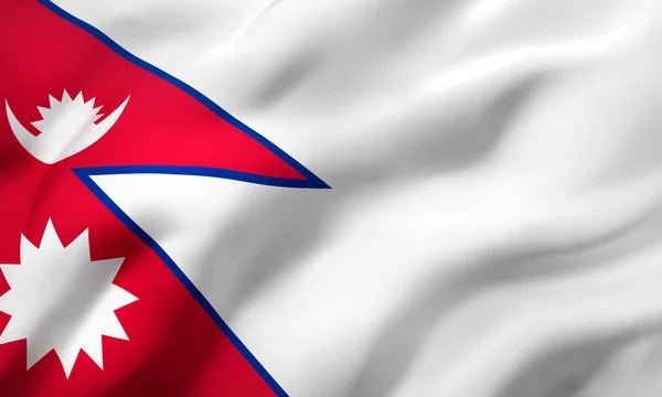 Flag Nepal Blowing Wind Full Page Nepali Flying Flag Illustration — Stock Photo, Image