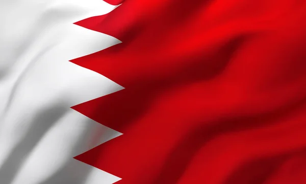 Флаг Бахрейна Развевается Ветру Целая Страница Флагом Бахрейна Иллюстрация — стоковое фото
