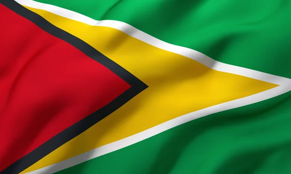 Flag Guyana Blowing Wind Full Page Guyanese Flying Flag Illustration — Stock Photo, Image