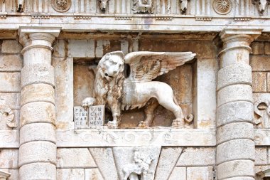 Kanatlı St Mark aslan Zadar, Hırvatistan. 