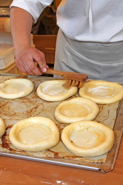 Τσέχικη παραδοσιακή cheesecake - kolache. — Φωτογραφία Αρχείου