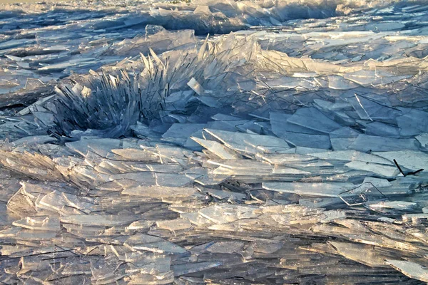 Ice background. Abstract ice texture. Winter  Background. Hungary, Balaton lake.
