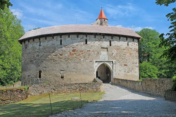 Puerta Castillo Pernstejn Región Moravia Del Sur República Checa — Foto de Stock