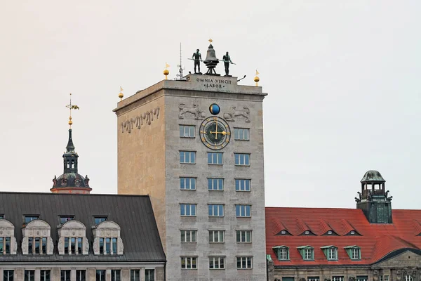 Voorgevel Van Kroch Hochhaus Wolkenkrabber Leipzig Duitsland — Stockfoto