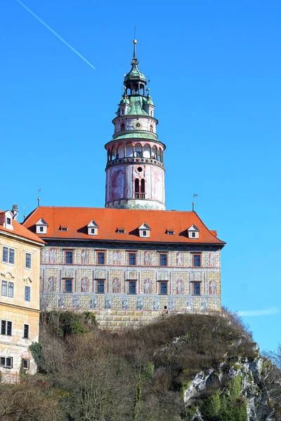 Torre Castelo Cesky Krumlov Boémia Sul República Checa — Fotografia de Stock