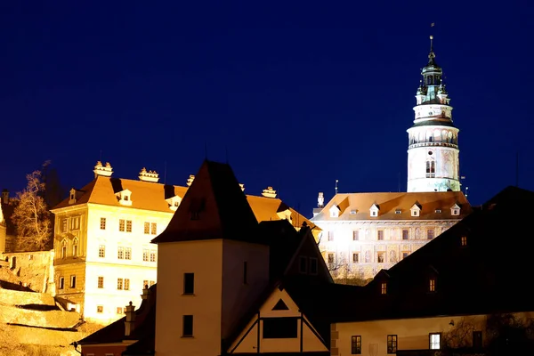 Night View Cesky Krumlov Czech Republic — 图库照片