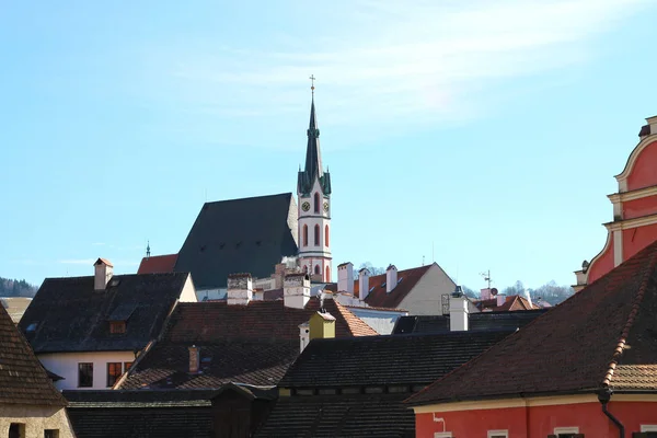 Vista Iglesia San Vito Cesky Krumlow República Checa — Foto de Stock