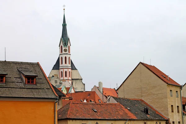Cesky Krumlow Vitus Kilisesi Manzarası Çek Cumhuriyeti — Stok fotoğraf